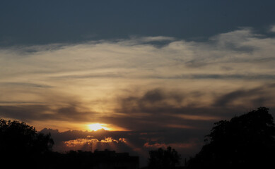 Sky landscape. Colorful sunset.