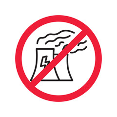 Forbidden Prohibited Warning, caution, attention, restriction label danger. No nuclear plant vector icon. Do not use nuclear energy sign design. No radiation symbol flat pictogram. No bio hazard icon