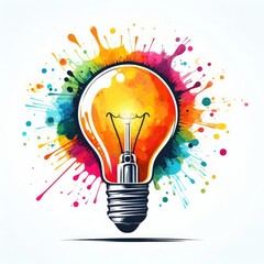 light bulb idea concept illustration on white background