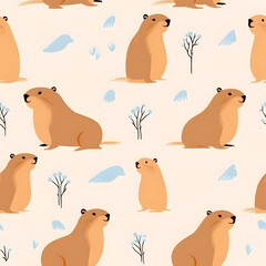 Fototapeta premium otter seamless pattern