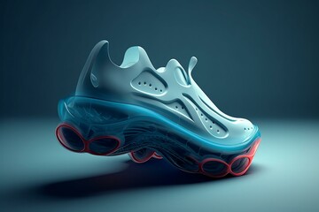creative sportswear footwear concept. Generative AI - obrazy, fototapety, plakaty