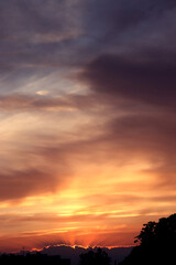Sky landscape. Colorful sunset.