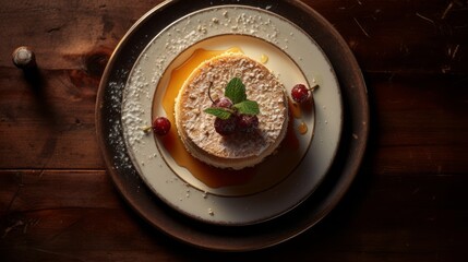 Delicious cheese cakes with fresh butter and eggs Cheesecake: New York-style classical cheesecake on a black background A slice of tasty cake on wooden table