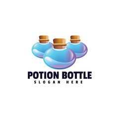 Potion bottle colorful logo design 