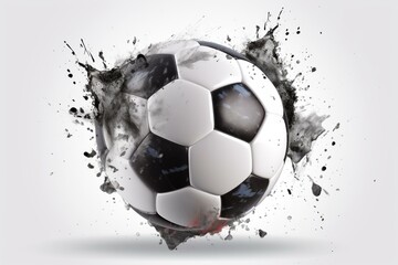 White background soccer football ball. Generative AI
