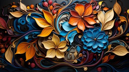 abstract decorative flower with renaissance style background