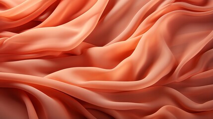 Fototapeta premium A delicate peach fabric drapes over a figure, evoking feelings of warmth and comfort, while hinting at the hidden stories and dreams woven into its threads