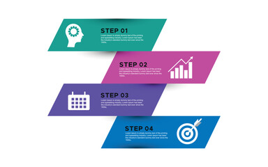 Modern business infographic with 4 steps