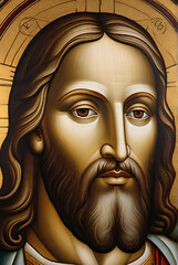 Jesus Christ portrait illustration, Christmas day greetings 