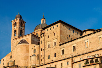 Buildings in Urbino, historical town in central Italy