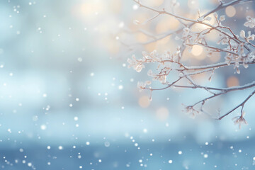 snow winter bokeh background