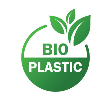 Bio plastic logo icon. label green eco friendly design