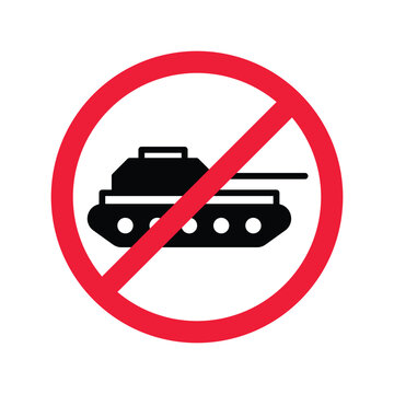 recommend clip art: Forbidden Prohibited Warning, caution, attention, restriction label danger. No Tank vector icon. Do not use Military tank sign design. Tank symbol flat pictogram