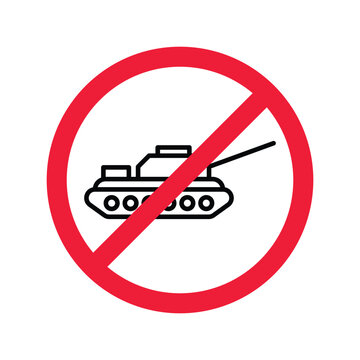 recommend clip art: Forbidden Prohibited Warning, caution, attention, restriction label danger. No Tank vector icon. Do not use Military tank sign design. Tank symbol flat pictogram