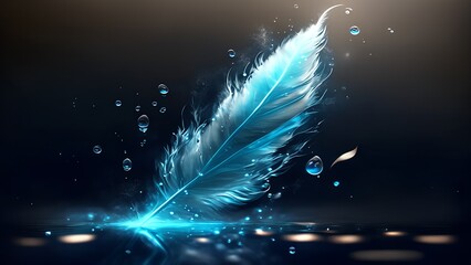 Water Element Feather Wallpaper