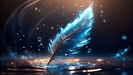 Water Element Feather Wallpaper