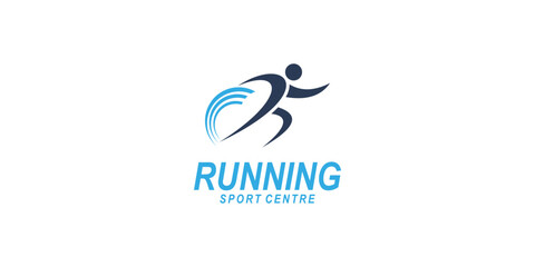 Fototapeta premium Simple running logo design with modern concept| premium vector