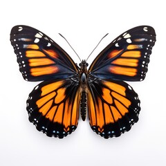 Fototapeta premium Butterfly isolated on white. Black monarch. 