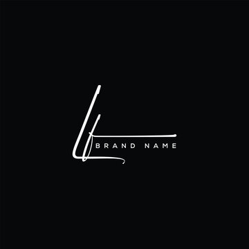 LF letter beauty handwriting vector logo. 