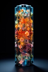 Magical colors captured in the kaleidoscopic crystal tube. Creativity and art concept. 
