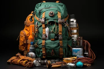 Foto op Canvas backpack fully equipped  for mountain climbing © nataliya_ua