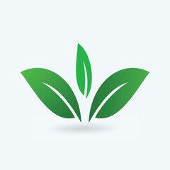 Leaf Icon, green leaf ecology nature element vector