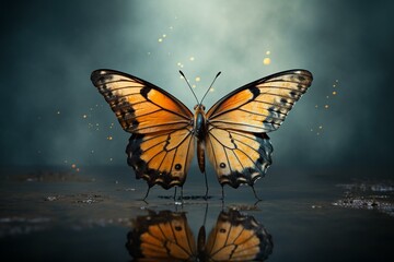 Fototapeta na wymiar Butterfly standing alone. Generative AI