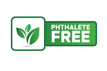 Phthalate free sign label product with no phthalate added icon vector