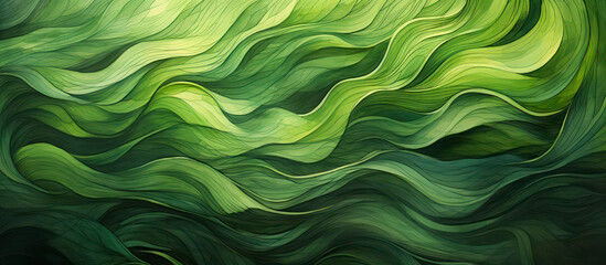 Wavy green lines as wallpaper background