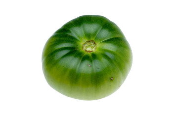 green tomato isolated on white