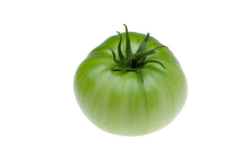 green tomato isolated on white