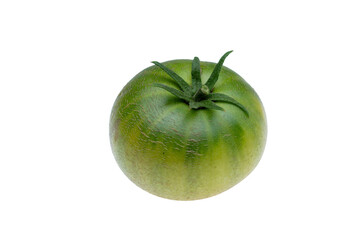 green tomato isolated on white
