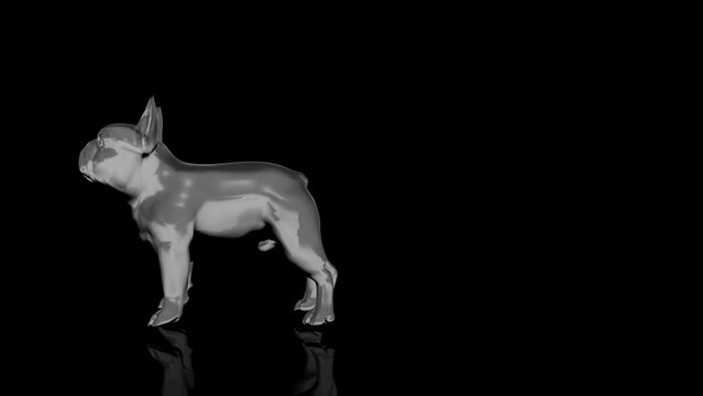 French bulldog figurine turns on itself