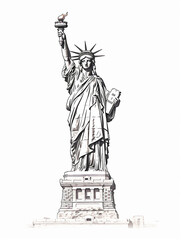 Fototapeta premium statue of liberty isolated