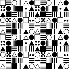 Obraz premium Pattern with geometric shapes. White and black .