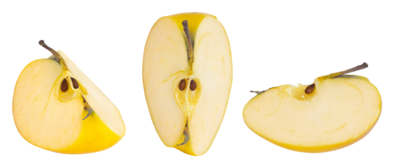 Pomme coupée en quartier