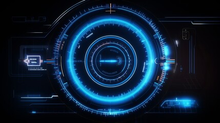 vibrant futuristic HUD interface hologram with neon lights - innovative tech design