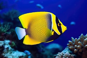 Beautiful angelfish in the ocean.