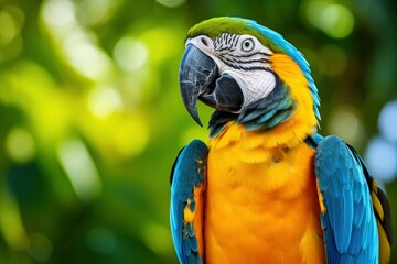 Fototapeta premium Blue and yellow macaw parrot.