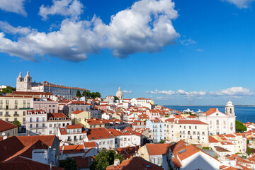 Skyline View of Old Lisbon, Alfama District..Lisbon, Portugal, Europe