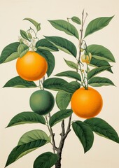 Nature mandarin food fruit healthy tree ripe leaves green orange