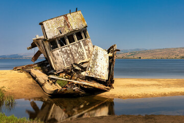 Tomales Bay Shipwreck in Inverness, California near Point Reyes National Seashore (S.S. Point...