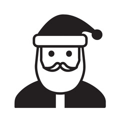Vector Christmas pictigram, Santa Claus character icon.