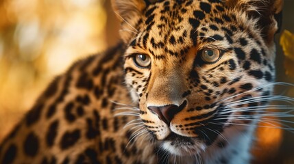 amur leopard close up photo realistic 8mm lens high.Generative AI