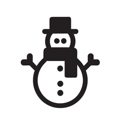 Vector snowman icon, Christmas pictogram.