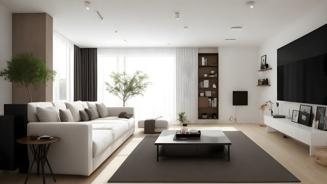 Modern living room with minimalistic style