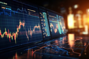 Stock market or forex trading graph. - obrazy, fototapety, plakaty