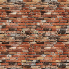 seamless repeating brick wall texture, tileable on all sides