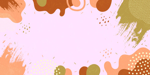 Cute doodle pattern background with abstract shapes and dots. Modern vector pattern for Banner, Flyer, Cover...	