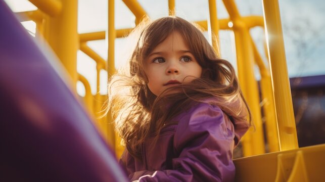 Cinematic Shot of a Child in a Playground